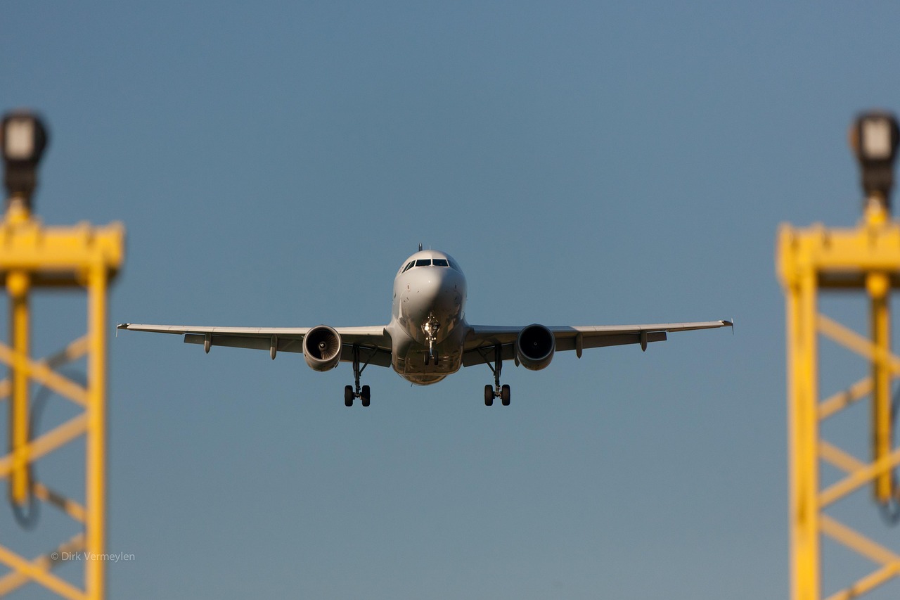 A passenger aircraft coming in to land